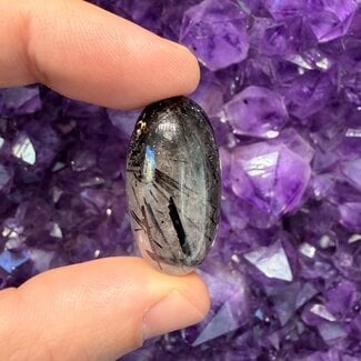 Black Tourmaline in Clear Quartz (Tourmalated Tourmalinated Rutilated Rutile Quartz) - Shiva Stone