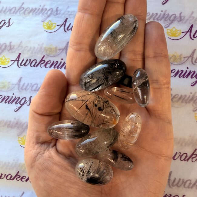 Black Tourmaline in Clear Quartz (Tourmalated Tourmalinated Rutilated Rutile Quartz) - Shiva Stone