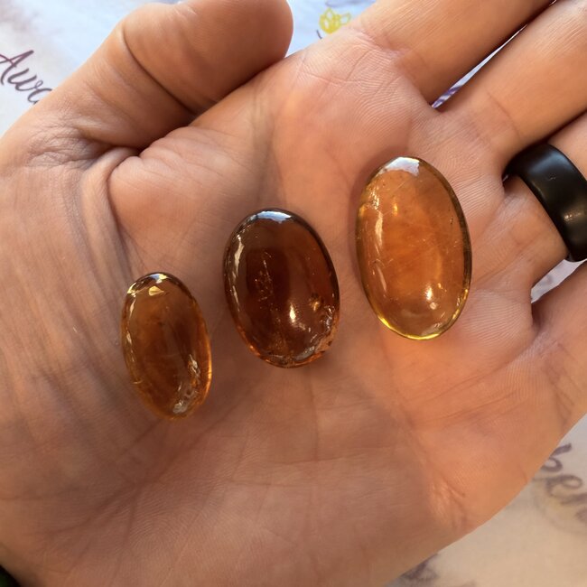 Zambian Citrine (AAA Grade) Palm Pillow Pocket Stones - Small
