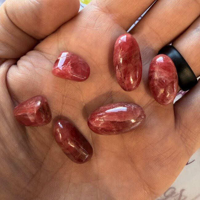 Carmine Red Rhodonite (AAA Grade) Shiva Tumbled