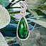 Maw Sit Sit Pendants - Teardrop Pear Bezel Set - Sterling Silver Jadeite