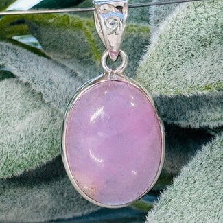 Pink Aragonite Pendants - Oval Bezel Set - Sterling Silver