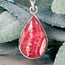 Rhodochrosite Pendants - Teardrop Pear Bezel Set - Sterling Silver
