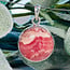 Rhodochrosite Pendants - Round Circle Bezel Set - Sterling Silver