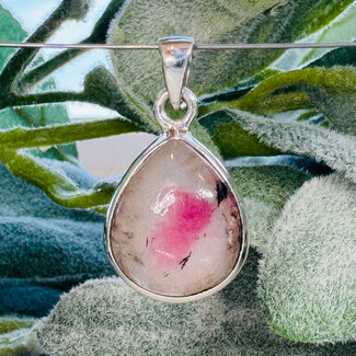 Tugtupite Pendants - Teardrop Pear Bezel Set Sterling Silver