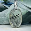 Black Tourmaline in Clear Quartz (Tourmalated Tourmalinated Rutilated Quartz) Pendants - Oval Bezel Set - Sterling Silver