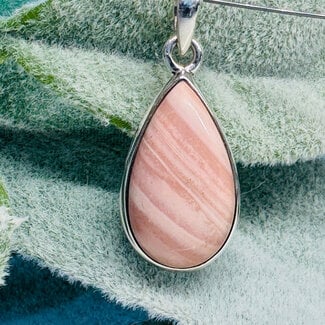 Australian Pink Opal Pendants - Teardrop Pear Bezel Set - Sterling Silver