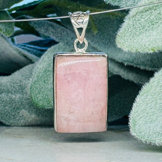 Pink Petalite Pendants - Rectangle Bezel Set - Sterling Silver