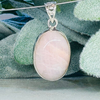 Pink Petalite Pendants - Oval Bezel Set - Sterling Silver