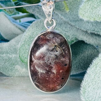 Purple Haze Sunstone Pendants - Oval Bezel Set - Sterling Silver