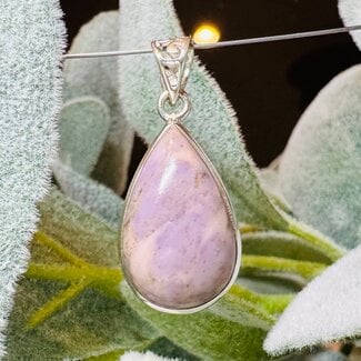 Unicorn Purple Lavender Jade Pendants - #3 Teardrop Pear Bezel Set - Sterling Silver