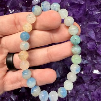 Blue Azurite in Calcite (AAA Grade) Bracelets - 8mm