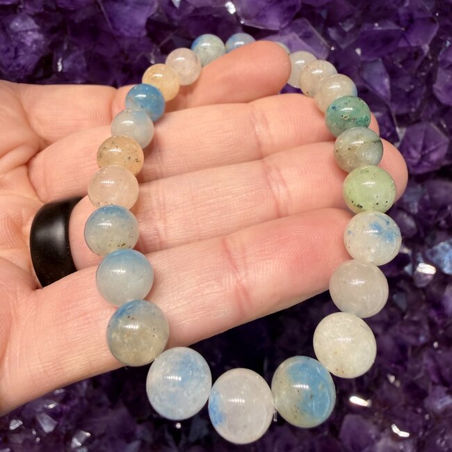 Blue Azurite in Calcite (AAA Grade) Bracelets - 8mm