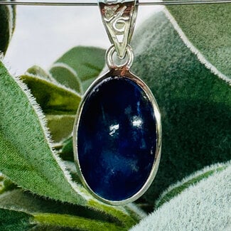 Afghanite (Afghan Lapis) Pendants - #2 Oval Bezel Set - Sterling Silver