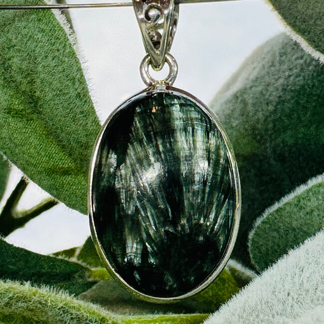 Seraphinite (Serafina) Pendants - Oval Bezel Set - Sterling Silver