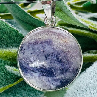 Purple (Morado Opal Royale Violet Flame) Opal Pendants - Round Circle Bezel Set - Sterling Silver