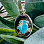Cavansite Pendants - Oval Bezel Set - Sterling Silver
