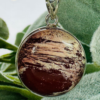 Alunite (Aluminite) Pendants - Round Circle Bezel Set - Sterling Silver