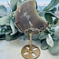 Amethyst & Agate Crescent Moon on Gold Pin Stand - 6-8" Large Druzy Druzies