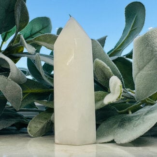 Pink Rose Calcite Tower Point Generator - Large 4-5"