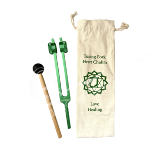 Heart Chakra Tuning Fork with Mallet Reiki  639 Hz Frequency Grief Love - Individual Pouch - Aluminum Frequency Hz