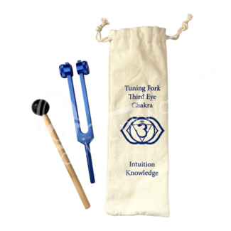 Third Eye Chakra Tuning Fork with Mallet Reiki 852 Hz Frequency Individual Pouch - Aluminum Frequency Hz