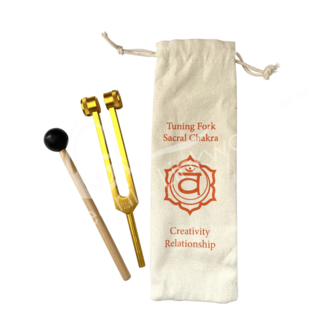 Sacral Chakra Tuning Fork with Mallet Reiki 417 Hz Frequency Creativity Infertility Individual Pouch - Aluminum Frequency Hz