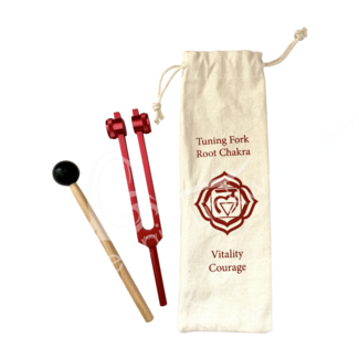 Root Chakra Tuning Fork with Mallet Reiki 396 Hz Frequency GroundingIndividual Pouch - Aluminum Frequency Hz