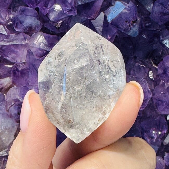 Pakimer Diamond Enhydro Elestial (Skeletal Window Jacare Alligator) Clear Crystal Quartz - Medium - Rough Raw Natural