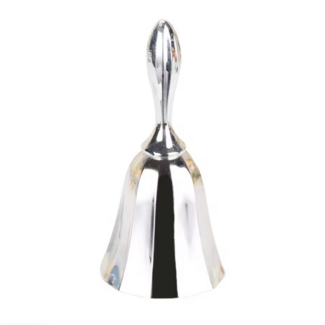 Silver Altar Bells Chimes - Faceted 4" - Hand Call Ritual Clearing Sacred - Smooth Look