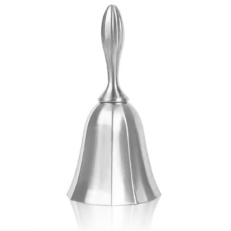 Brushed Silver Altar Bells Chimes - Faceted 4" - Hand Call Ritual Clearing Sacred - Smooth Look