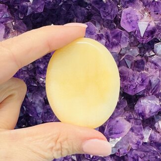 Orange Calcite Worry (Thumb Fidget Relaxation Pocket) Stones - Large Oval
