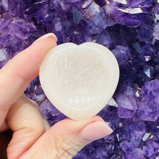 Pink Calcite Worry (Thumb Fidget Relaxation Pocket) Stones - Hearts