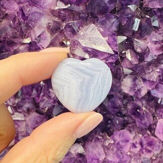 Blue Lace Agate Hearts - Small (3/4")