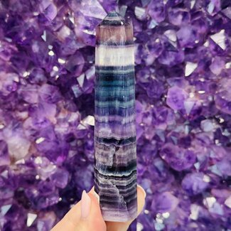 Rainbow Fluorite Tower Point Generator - Large (4-5")