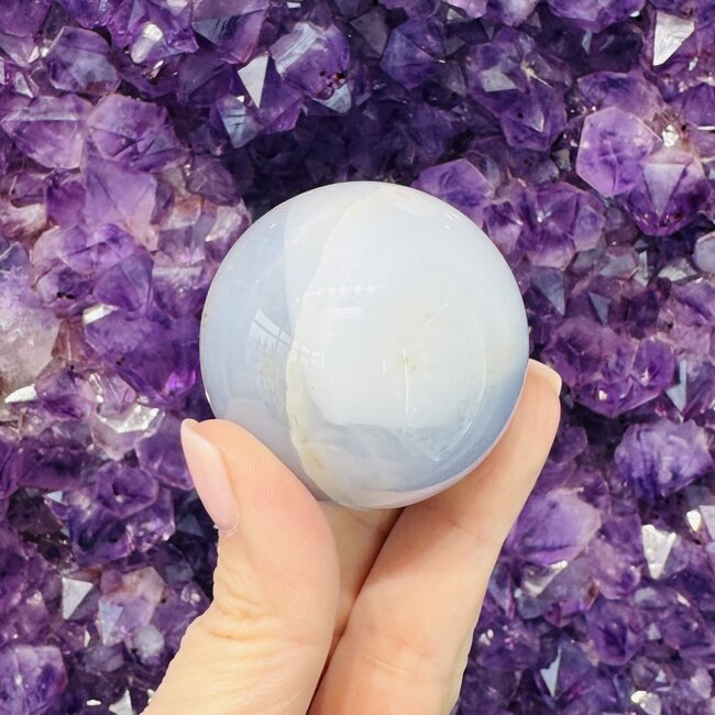 Blue Chalcedony Sphere Orb - 45mm