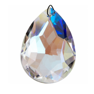 Crystal Prism Suncatcher Sun Catcher - Faceted Teardrop Pear 50mm - Rainbow Mirror Window