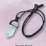 Clear (Crystal) Quartz Rough Point Necklace - Black Wax Cord Adjustable