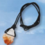 Citrine Point on Black Wax Cord Necklace - Long Rough Raw Natural