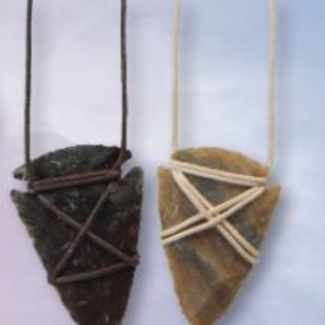 Arrowhead Necklace-Wrapped Wax Cord