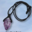 Amethyst Point on Wax Cord Necklace - Long Rough Raw Natural