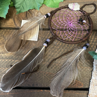 Navajo Crystal Dream Catcher 4" -Purple