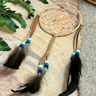 Native American Dream Catcher Dreamcatcher 4" -Saddle
