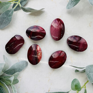 Mookaite Jasper Palm Pillow Pocket Stone - Large