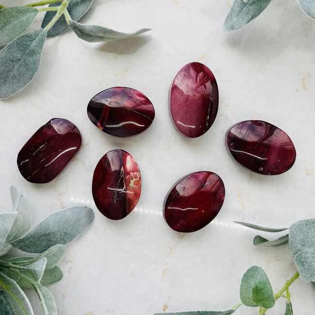 Mookaite Jasper Palm Pillow Pocket Stone - Large