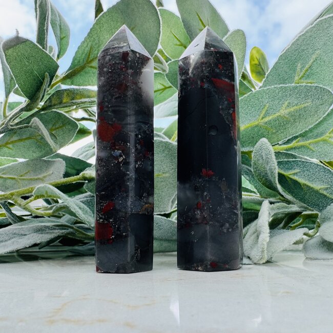 Bloodstone Blood Stone (Seftonite Heliotrope) Towers Points Generators - Large (3-5")