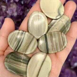 Infinite Serpentine Worry (Thumb Fidget Relaxation Pocket) Stones - Small Oval