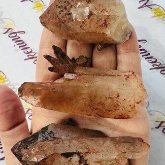 Tangerine Quartz with Hematite Inclusion Clusters - Medium Rough Raw Natural