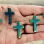 Rainbow Hematite Cross Pendants - 1"