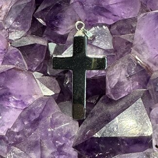Hematite Cross Pendants - 1"
